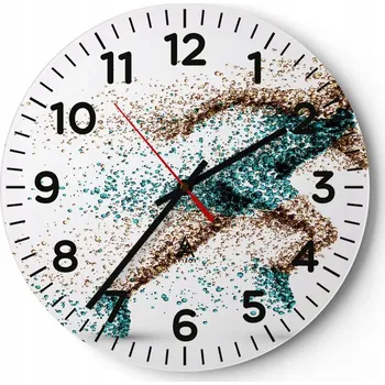 Hodiny Nástěnné hodiny do obýváku 40x40 Sport Kulatý Skleněné hodiny Loft Tiché