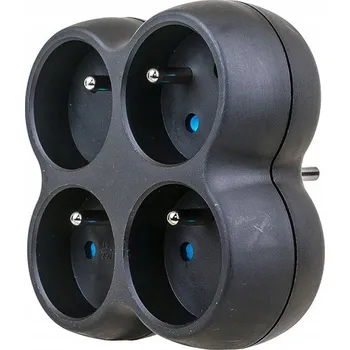 Elektrická zásuvka Elektrická Zásuvka rozbočka černá