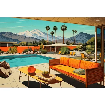 Plakát Plakát Bazén Někde v Kalifornii bez rámu 91,5 x 61 cm