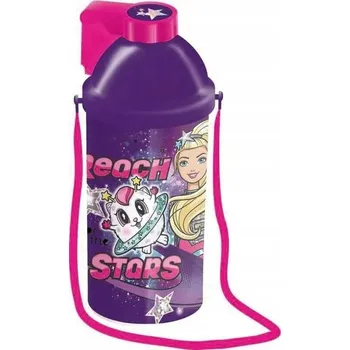 Láhev LAHEV NA PITÍ 450 ml BARBIE MAJEWSKI PRO DĚTI VZDUCHOTĚSNÝ LEHKÝ LAHEV NA PITÍ NA TLAČÍTKO