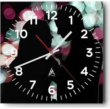 Hodiny Kuchyňské nástěnné hodiny 30x30 Lidé Skleněné hodiny do obýváku Moderní Tiché