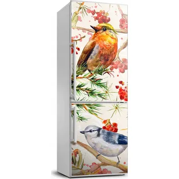Fototapeta Samolepka na lednici Ptáci a květiny 70x190 cm