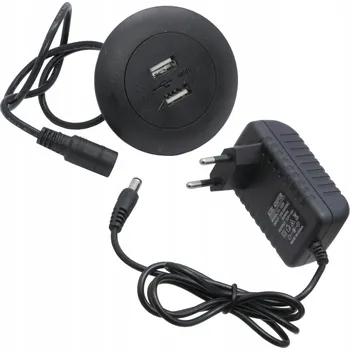 Elektrická zásuvka NABÍJECÍ ZÁSUVKA 2x USB-A DO NÁBYTKU POHOVKY STOLU PRACOVNÍ DESKY KUCHYŇSKÉHO OSTROVU