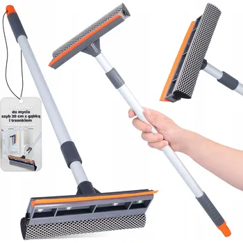 Stěrka na okno Stěrka na okna a skla 20 cm s teleskopickou tyčí – mytí oken, zrcadel, sprchových koutů a kabin