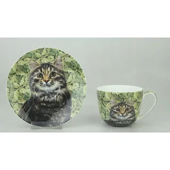 P4Y, šálek 280 ml s podšálkem - WILLIAM MORRIS CAT, kočka