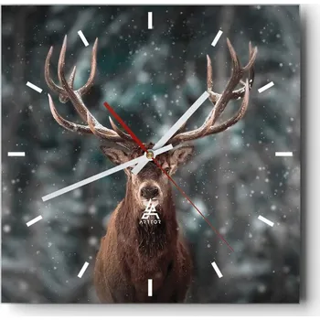 Hodiny Velké nástěnné hodiny 40x40 cm Zvířata Skleněné tiché hodiny