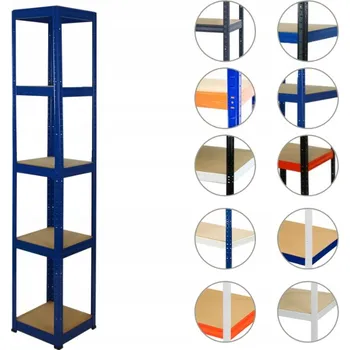 Dílenský regál Kovový skladový regál Wamar 180 x 30 x 30 cm, nosnost až 175 kg na polici