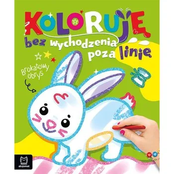 První čtění Z zajączkiem. Koloruję bez wychodzenia poza linię. Brokatowy obrys