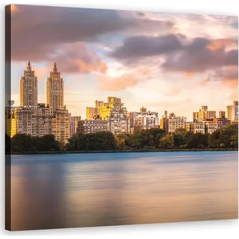 Obraz OBRAZ NA PLÁTNĚ Západ slunce nad městem 50x50