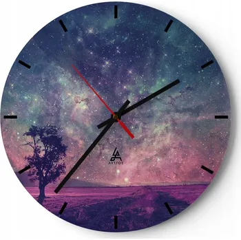 Hodiny Velké nástěnné hodiny 40x40 Krajina Skleněné hodiny Kulatý Tiché