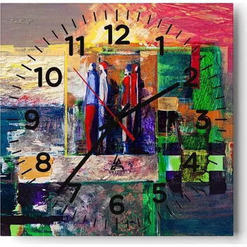 Hodiny Nástěnné hodiny do obýváku 40x40 Abstrakce Tiché hodiny Skleněné hodiny Bez hlučnosti