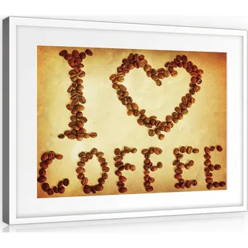 Obraz OBRAZ NA PLÁTNĚ CANVAS 100x75 I LOVE COFFEE KÁVA