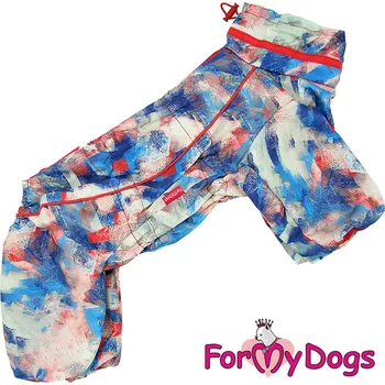 Obleček pro psa FOR MY DOGS pláštěnka MULTICOLOUR BLUE, multicolor Velikost: 22/XXXL