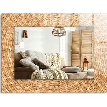 Zrcadlo Zrcadlo s potiskem nástěnné dekorativní svislé vodorovné Pletené z vrbového proutí 80x60 cm