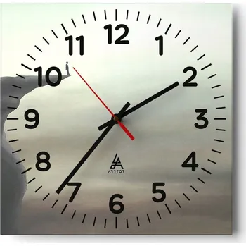 Hodiny Kuchyňské nástěnné hodiny 30x30 Klif Skleněné hodiny do obýváku Moderní Tiché