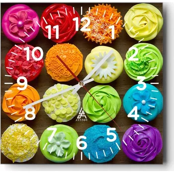 Hodiny Kuchyňské nástěnné hodiny 30x30 Gastronomie Skleněné hodiny do obýváku Tiché