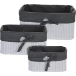 Excellent Sada košíků bambus/textil 3 ks