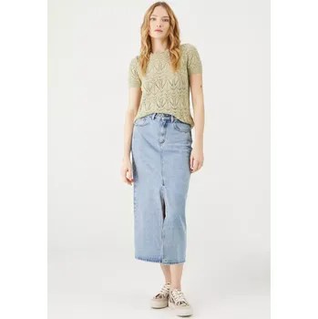 Dámská sukně Bavlněná džínová sukně Medicine modrá barva, maxi RS25.SDD400 95J, vel. M