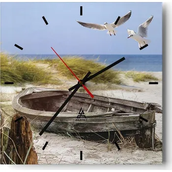 Hodiny Velké nástěnné hodiny 40x40 Krajina Skleněné hodiny Tiché