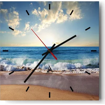 Hodiny Velké nástěnné hodiny 40x40 Krajina Skleněné hodiny Tiché