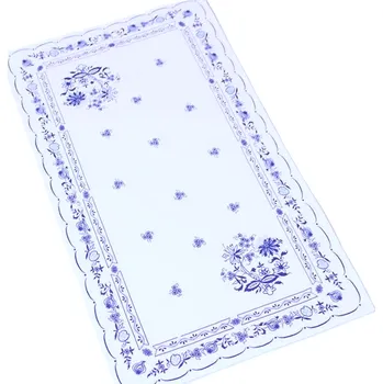 Utěrka POLOLNĚNÁ TIŠTĚNÁ UTĚRKA Z PODKRKONOŠÍ S CIBULOVÝM VZOREM 42x70 CM (KVĚT V ROHU)