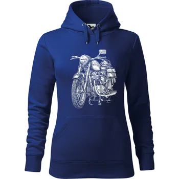 Dámská mikina Mikina - motocykl Jawa Barva: Královská modrá (05), Velikost: XXL, Střih: Dámské