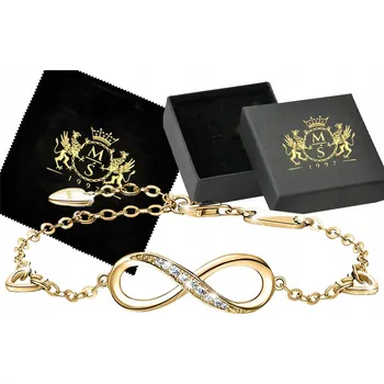 Náramek Zlatý Náramek Dárek k Narozeninám Stříbro Zirkony