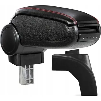 Loketní opěrka PROTEC Loketní opěrka VW Scirocco syntetická kůže černá, červené prošití od