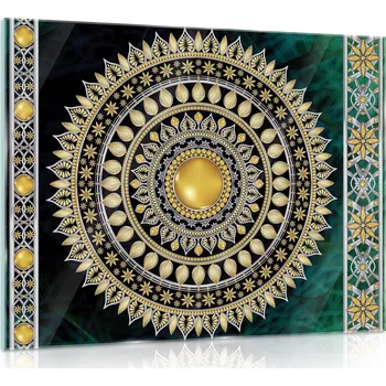 Obraz Obraz na skle MANDALA do obýváku, foto kvalita 80x60 cm