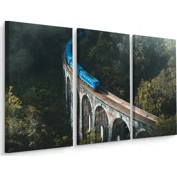 Obraz Obraz Tryptych VLAK Most Rostliny 3D Efekt 120x80