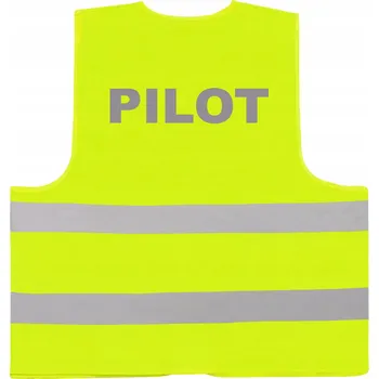 VIDITELNÁ SILNIČNÍ VESTA NÁPIS REFLEXNÍ PILOT