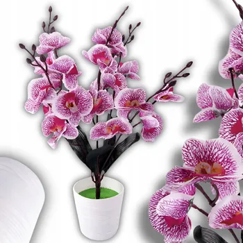 umělá květina UMĚLÁ ORCHIDEJ UMĚLÉ KVĚTINY JAKO ŽIVÉ V KVĚTINÁČI 40 cm