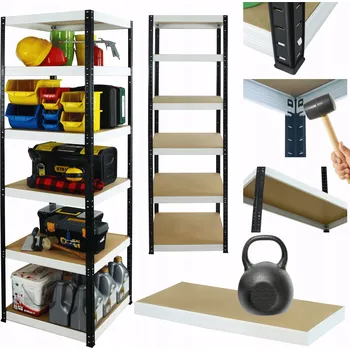 Dílenský regál Kovový regál skladový stojan HELIOS 213x60x60cm 6 polic x 175kg, kombinovatelný