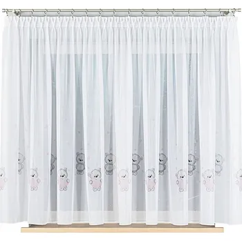 Záclona Záclony Dětské Záclona Voál s medvídky, Řasící Páska šíře 400x120