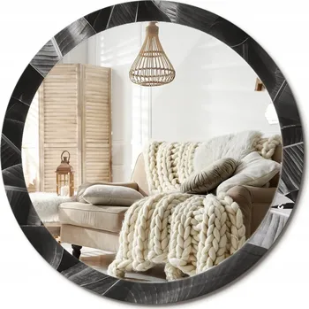 Zrcadlo Dekorativní zrcadlo s ozdobným kulatým rámem Tropické palmy průměr 100 cm