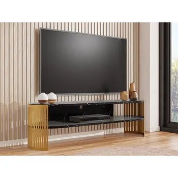 Televizní stolek TV stolek Zinzit Gold, Barva: zlatá / černá pietra grigia MIRJAN 5903211392849