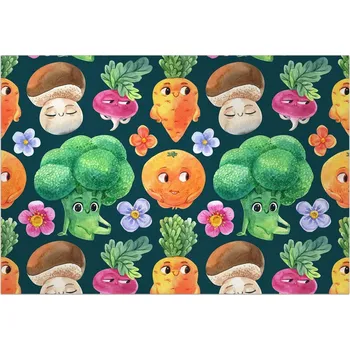 Koberec Dětský vinylový kuchyňský Koberec s motivem zeleniny 90x60 cm