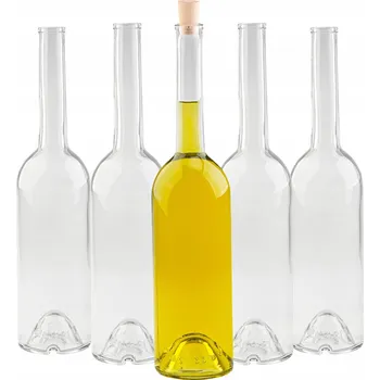 Láhev 5x LÁHVE SE ZÁTKAMI NA OLEJ, OCET, LIKÉR, LIKÉRY, PÁLENKU FENICE 700 ml