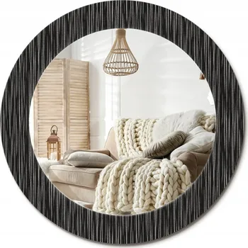 Zrcadlo Kulaté dekorativní zrcadlo na zeď s potiskem na skle průměr 60 cm Abstrakce