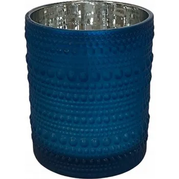 Svícen DEKORATIVNÍ LAMPION / OBAL MODRÝ MATNÝ 11,5 CM