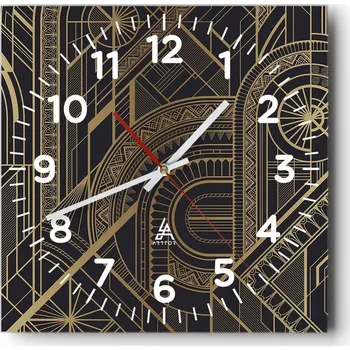 Hodiny Nástěnné hodiny do obýváku 40x40 Abstrakce Tiché hodiny Skleněné hodiny Bez hlučnosti