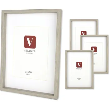 Obraz Rámeček na fotografie hluboký 15x21 box 3D stín silný sada 4 ks (Šedý)