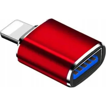 Datový kabel OTG Adaptér USB 3.0 USB-A na LIGHTNING, Červený, Kovový