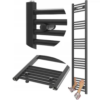 Radiátor Koupelnový radiátor vodní Granitan 546 W 400 x 1600 mm černý