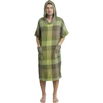 Pončo zelené lněně bavlněné, L