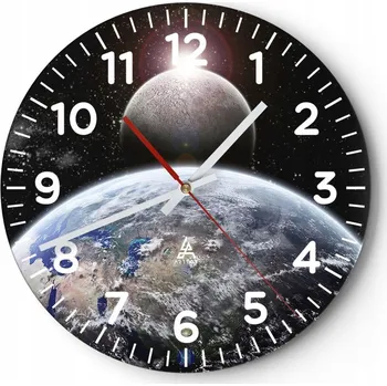 Hodiny Kuchyňské nástěnné hodiny 30x30 Kosmos Moderní skleněné hodiny do obýváku Tiché