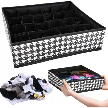 Organizér oblečení TEXTILNÍ ORGANIZÉR DO ZÁSUVKY s 24 přihrádkami na ponožky a spodní prádlo