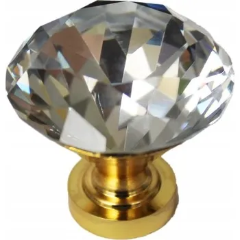 Obraz NÁBYTKOVÁ ÚCHYTKA KNOFLÍK ZLATÁ + KŘIŠŤÁL 35MM GKS004-35 GOLD AMIX