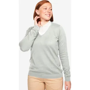 Pánský svetr INESIS Dámský golfový svetr s výstřihem do V MW100 M ŠEDÁ