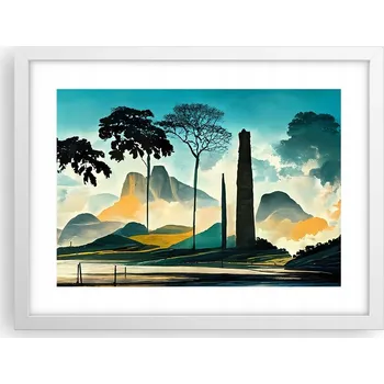 Obraz Obraz plakát v bílém rámu do obýváku 40x30 krajina foto plakáty na zeď